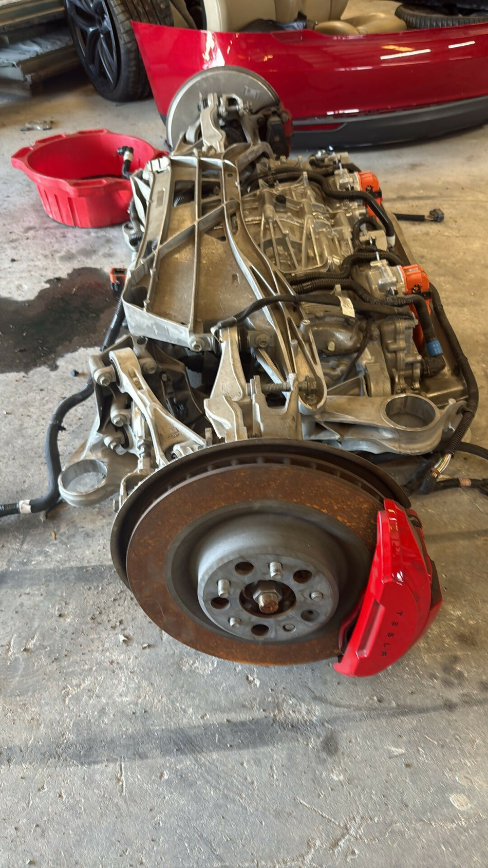 2023 Tesla Model S Plaid rear Motor Complete Drop out to calipers.